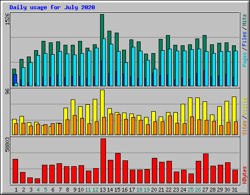 Daily usage for July 2020