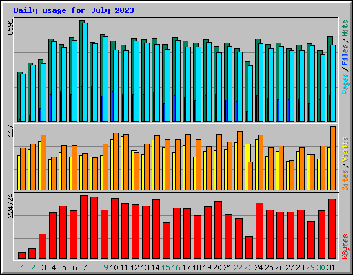 Daily usage for July 2023