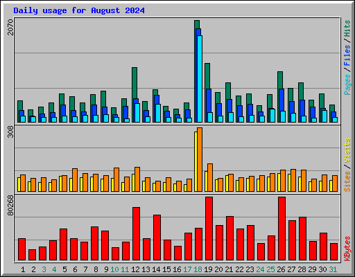 Daily usage for August 2024