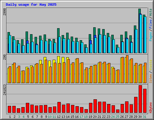 Daily usage for May 2025