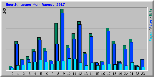 Hourly usage for August 2017