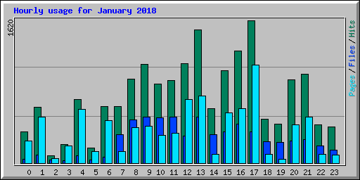 Hourly usage for January 2018