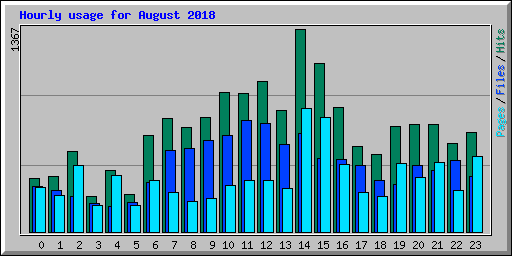 Hourly usage for August 2018