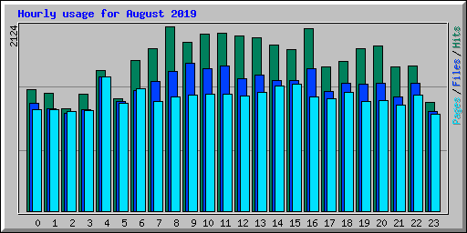Hourly usage for August 2019