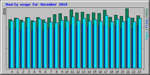 Hourly usage for December 2019