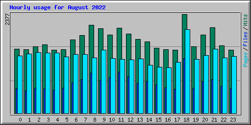 Hourly usage for August 2022