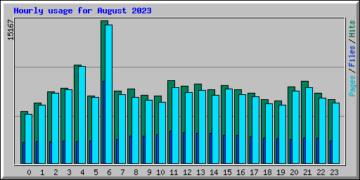 Hourly usage for August 2023